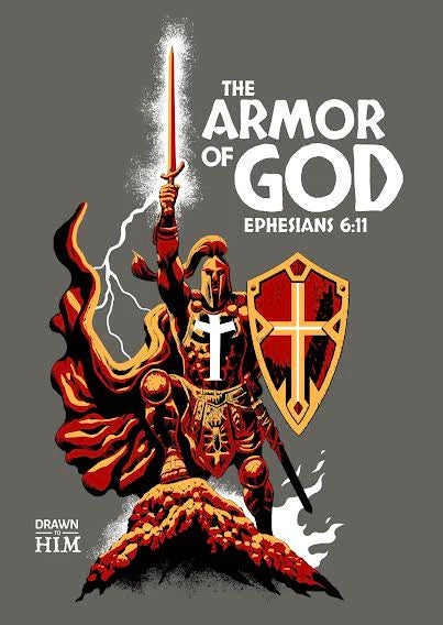 Men's Spiritual Warrior Armor of God T-Shirt Tee Grey