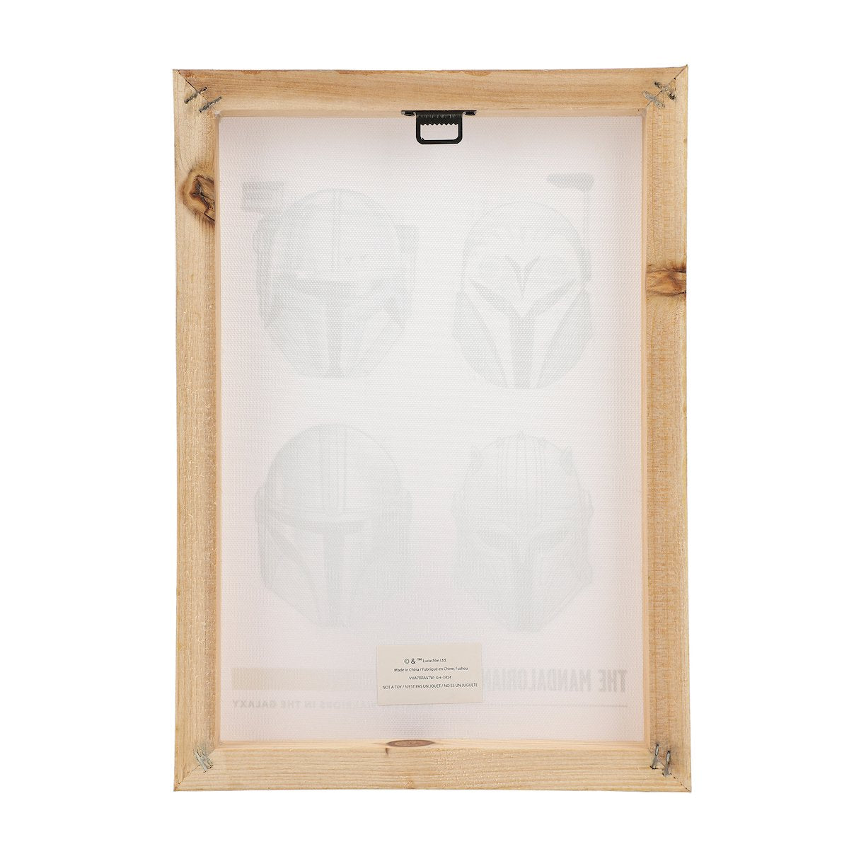 Star Wars The Mandalorian Creed hanging wall decor accessory by Bioworld featuring the Mandalorian symbol in black and white.