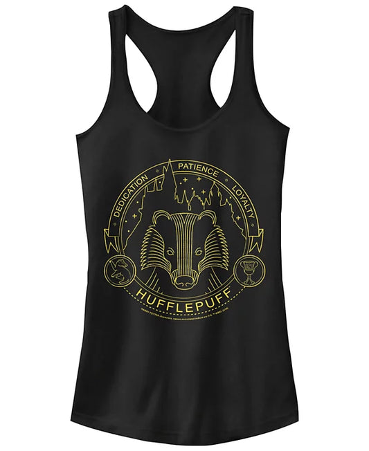 Women Junior's Harry Potter Hufflepuff Dedication Patience Loyalty Juniors Racerback Tank