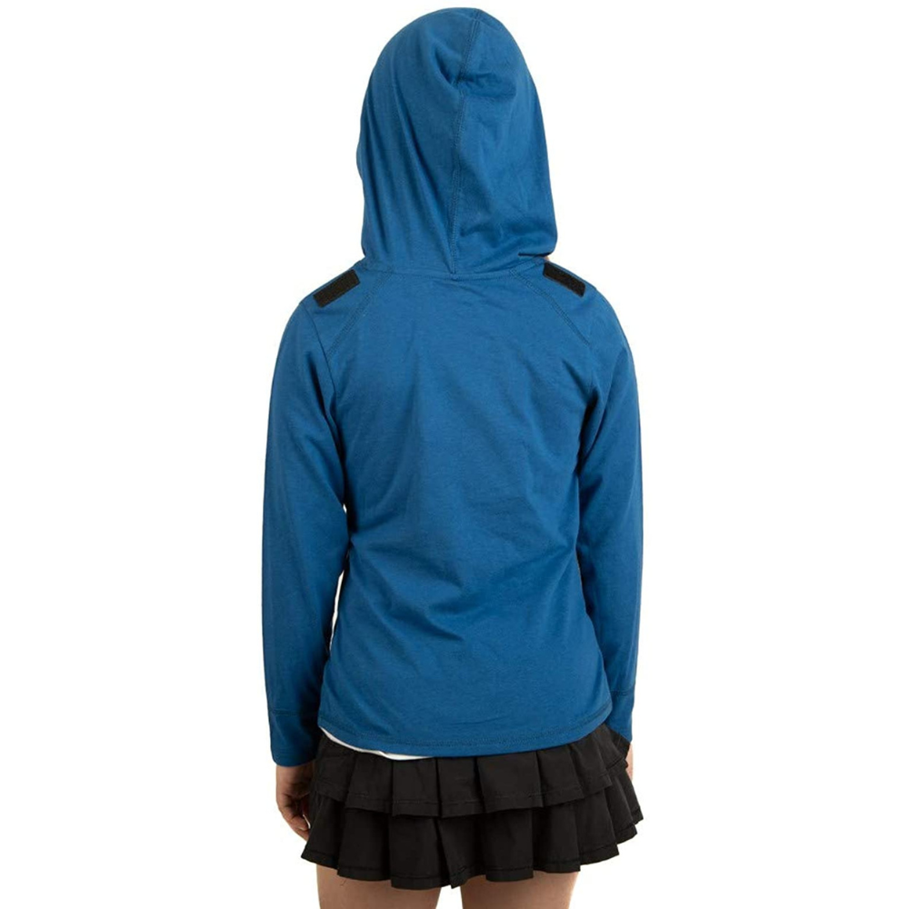 Youth girls Supergirl DC Comics hoodie sweatshirt with cape, featuring a colorful superhero design and comfortable sweater style.
