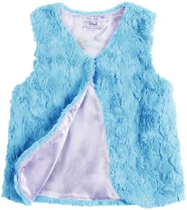 Girl's Blue Frozen 2 Elsa Anna Faux Fur Vest