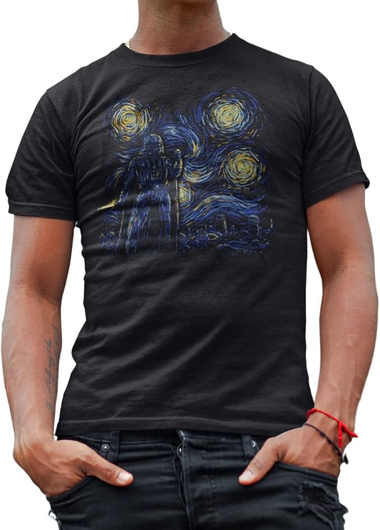 Men's Starry Night Darth Vader Van Gogh Star Wars Short Sleeve T-Shirt