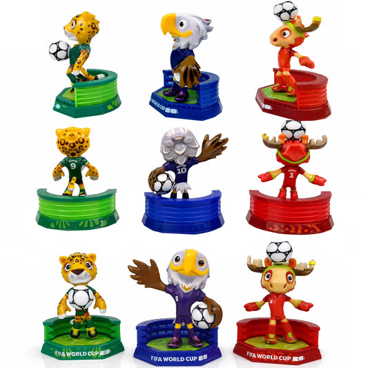 FIFA 2026 World Cup Official Licensed Mascot Toy Figurines Set of 3 (Maple, Zayu & Clutch), Collectable Soccer FIFA 26 Mascot Toys