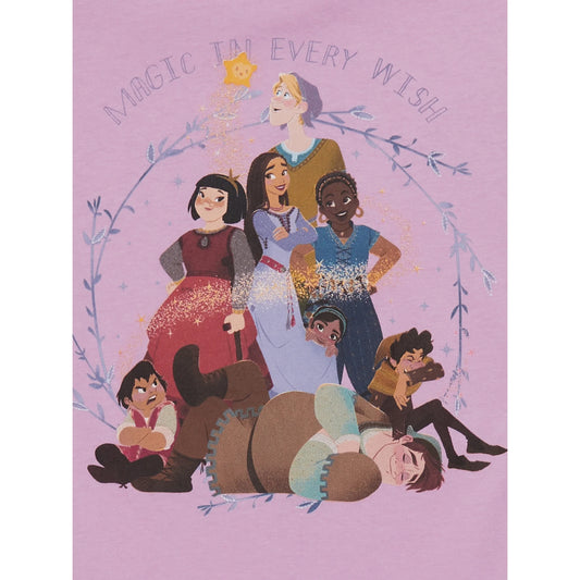 Girls Disney Wish, Asha and Friends, Short Sleeve, Graphic T-Shirt Pink