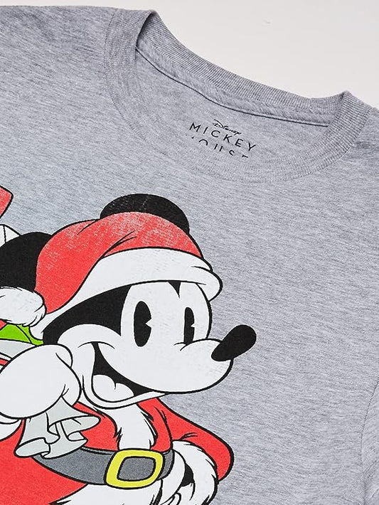 Men's Disney Mickey Mouse Christmas Santa Red Graphic T-Shirt Tee