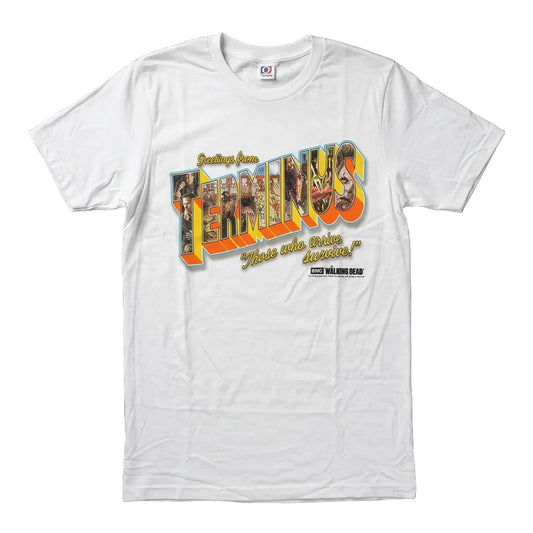 Men's Walking Dead Greetings From Terminus Graphic Tee T-Shirt White