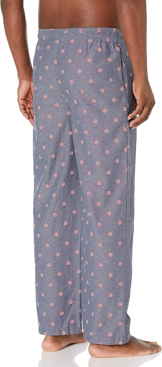 Men's Marvel Captain America Star Shield Men's Sleep Lounge Pajama Pants