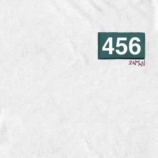 Men's Squid Game 456 Patch Graphic Tee White T-Shirt
