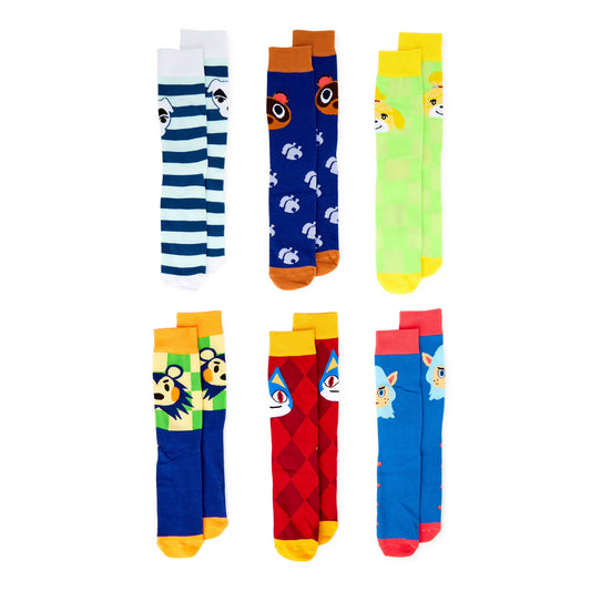 Men’s Animal Crossing Character Crew Socks, 6-Pack