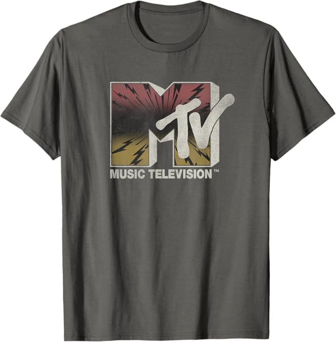 thumbnail image 2 of MTV Music Television Men's T-Shirt - USA American Flag Distressed Print, Vintage Style Tee 2 of 5