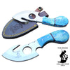 BC 794-BLBN 7" Bone Collector Blue Bone Handle Skinning Knife with Gut Hook