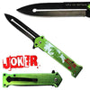 BF 016416-GN 4" Metal Green Handle Spring Assist Pocket Knife with Belt Clip