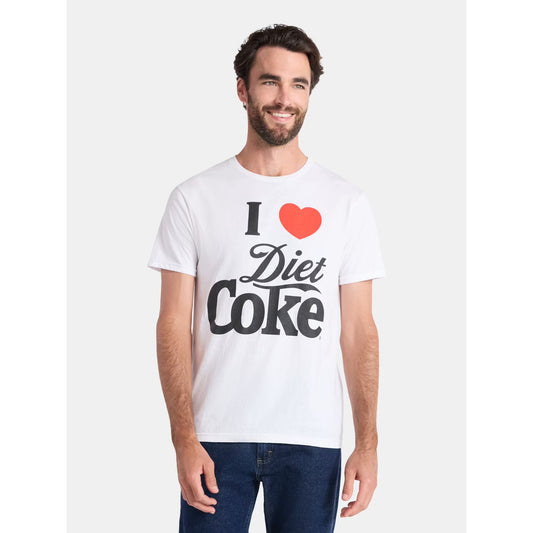 Men's I Heart Diet Coke Logo Graphic Tee T-Shirt
