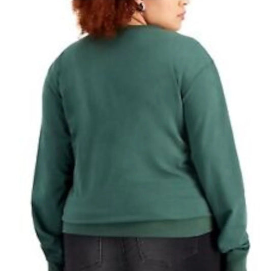 Women's green cherries ribbed graphic sweatshirt by Mighty Fine, featuring a vibrant cherry design and cozy ribbed fabric.