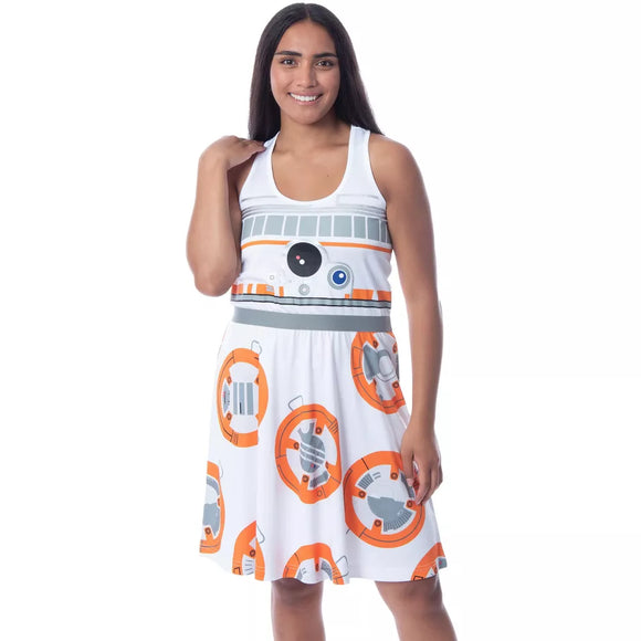 Star Wars Womens' BB-8 The Force Awakens Costume Nightgown Pajama Dress White