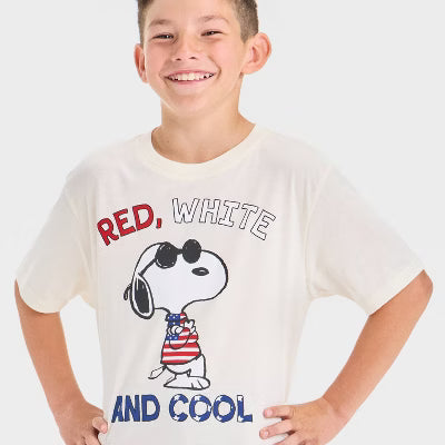 Boys' Peanuts Snoopy Fourth of July Short Sleeve Graphic T-Shirt