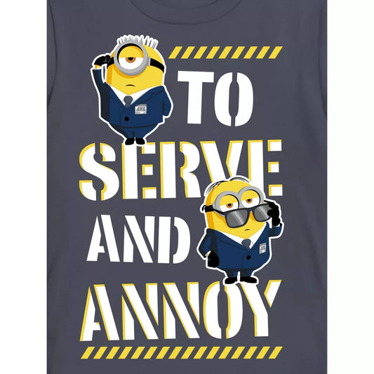 Boys Minions o Serve and Annoy Bob Stuart Short Sleeve Graphic Tee T-Shirt