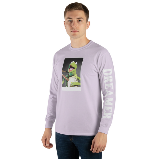 Men's Purple The Muppets Kermit Dreamer Long Sleeve T-Shirt
