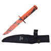 HK 690-RC 8.5" Orange Real Tree Camo Saw Back Survival Knife with Sheath