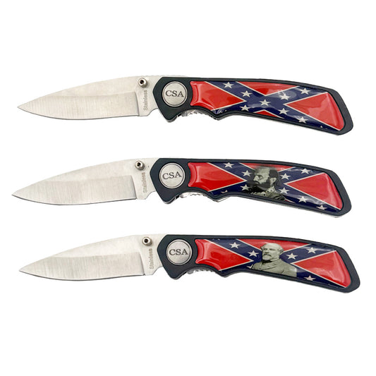 Set of 24 Civil War knife display set with 3-inch knives from Rex Distributor, Inc., arranged on a presentation board.
