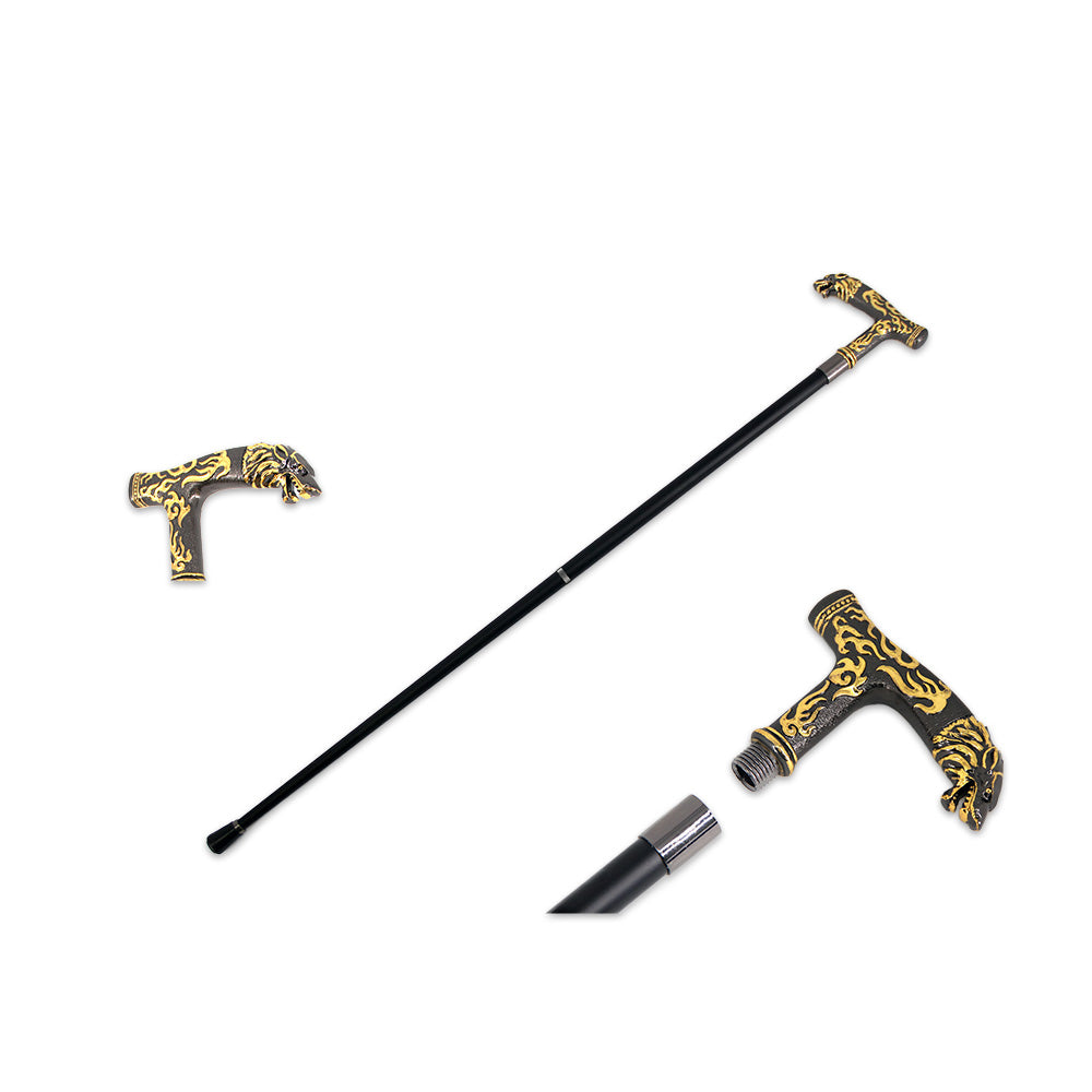 KN 2019-WF 37" Wolf Head Handle Walking Cane Staff Mobility Stick Rubber Foot