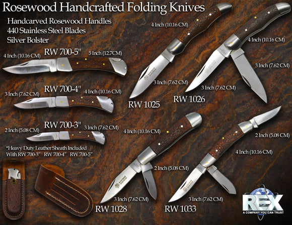Rosewood Handcrafted Folding Knives Rex Distributor 
