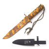 SE 024-YE 13.5" Tactical Outdoor Yellow Tree Camo Survival Knife With Sheath, Kit & Sharpening stone