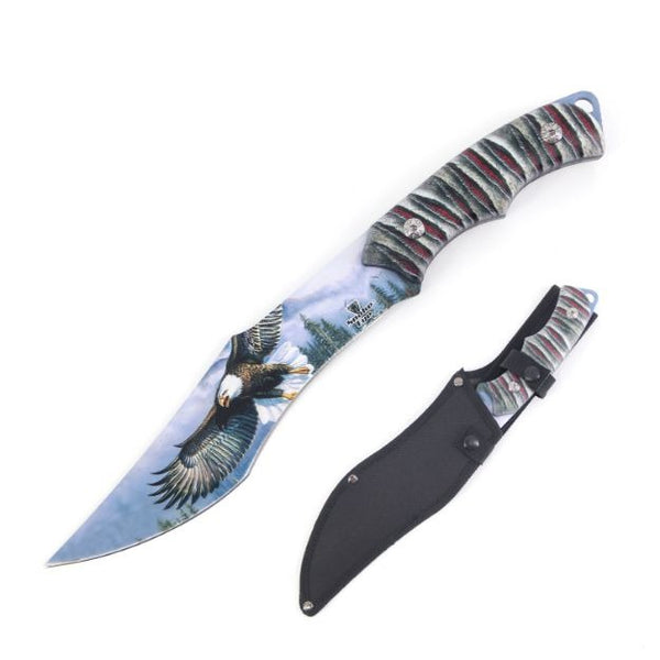 SE 1868-1 13" Eagle  Full Tang Fix Blade Hunting Knife With Sheath