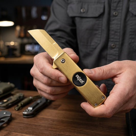 SPK 6841-GD 3.5" Rtek Gold Spinner Tanto Folding Knife Fidget Mult-Tool