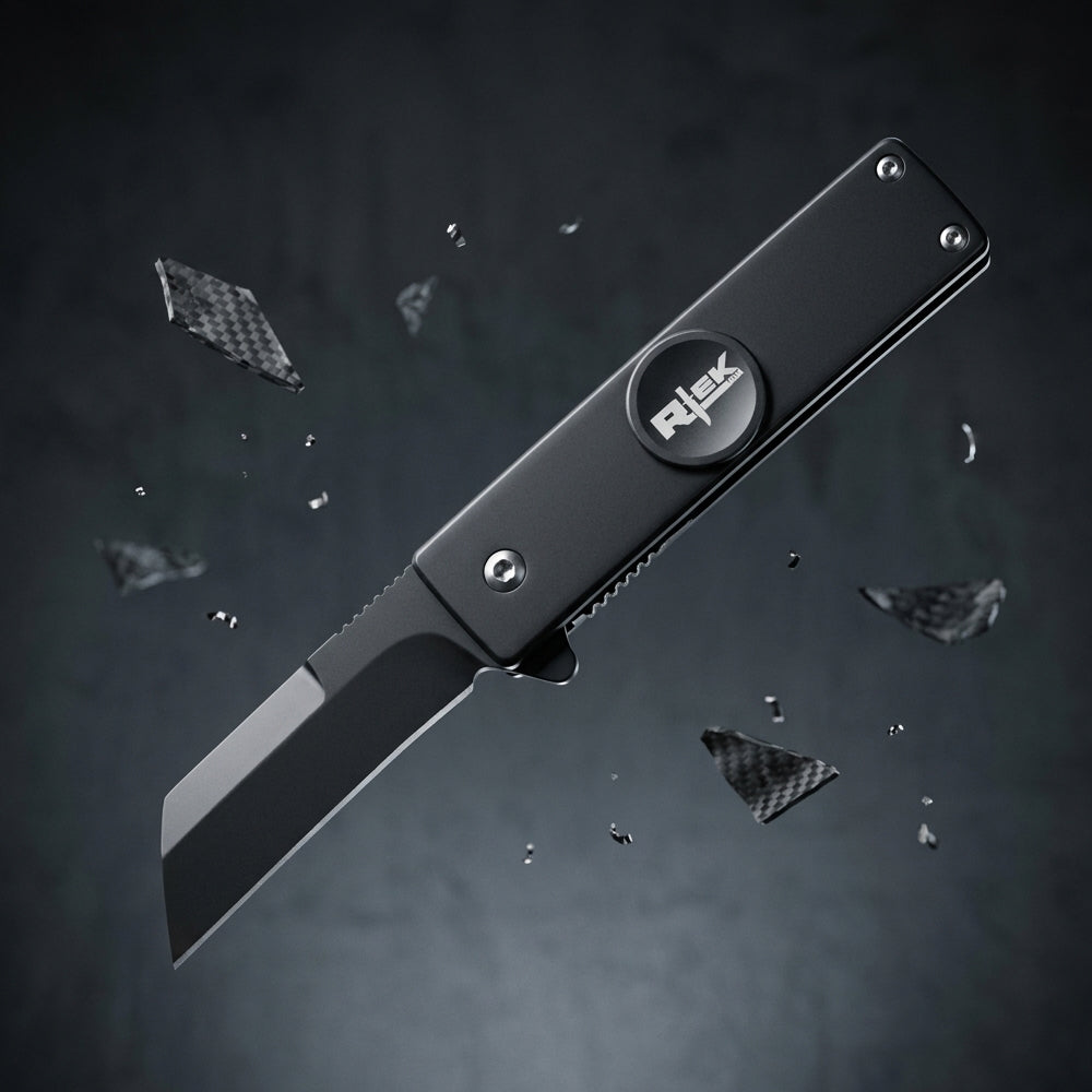 SPK 6841-BK 3.5" Rtek Black Spinner Tanto Folding Knife Fidget Mult-Tool