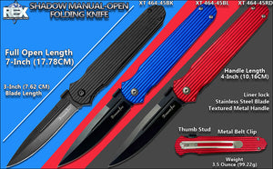 XT 464-45 - Three Color Shadow Manual Open Folding Knives 