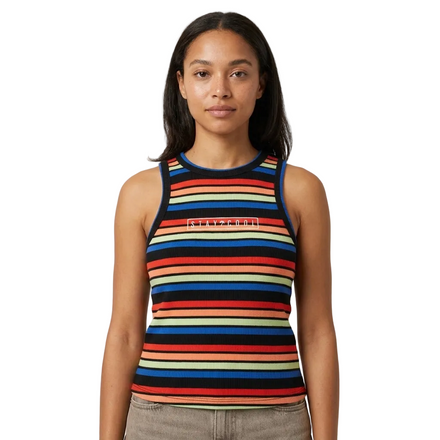 Women Public Library Junior Women's Striped Crop Tank Top