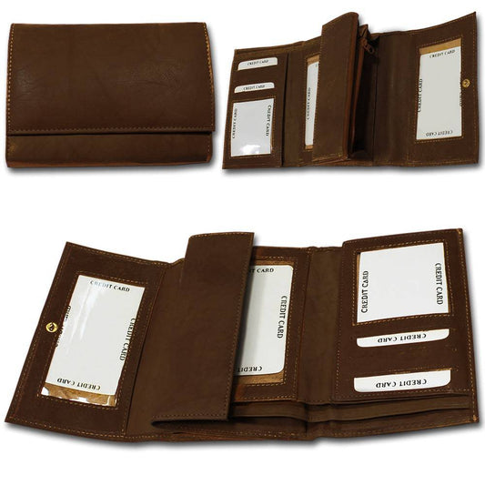 CB 997 - Womens Genuine Leather Credit Card ID Holder Wallet - 3 Colors