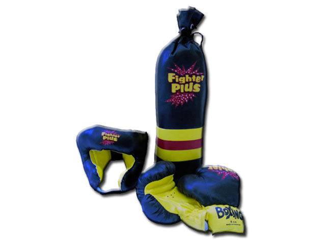 Rex Distributor 12 oz Fighter Plus punching bag set with boxing gloves, 20-inch heavy bag for fitness training.