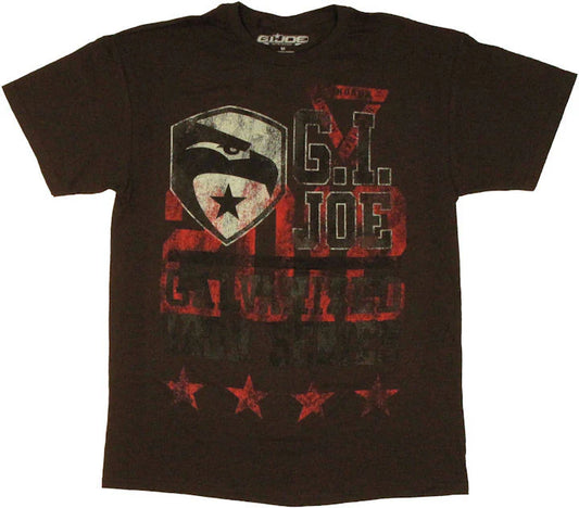 Men's GI Joe Retaliation Galvanized T Shirt Tee Brown