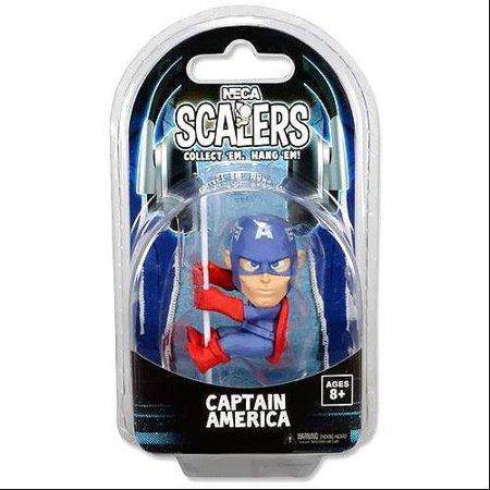 NECA Scalers 2-inch Captain America collectible figure by Rex Distributor, Inc., featuring detailed superhero design.