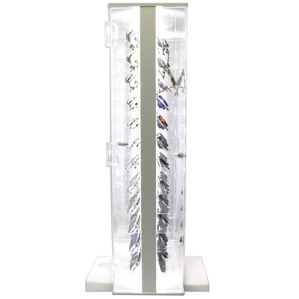 LED 24 Showcase by Rex Distributor Inc., a revolving display set with 24 knives illuminated by bright LED lights.