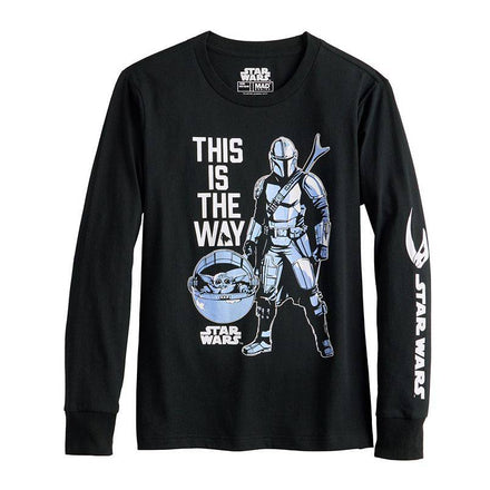 Boys 8-20 Star Wars The Mandalorian Grogu aka Baby Yoda This Is The Way Long Sleeve Graphic Tee - Rex Distributor, Inc. Wholesale Licensed Products and T-shirts, Sporting goods,