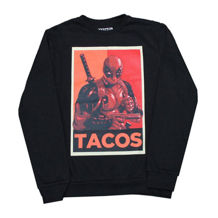 Men's Black Marvel Deadpool Tacos Graphic Pullover Sweater - Rex Distributor, Inc. Wholesale Licensed Products and T-shirts, Sporting goods,