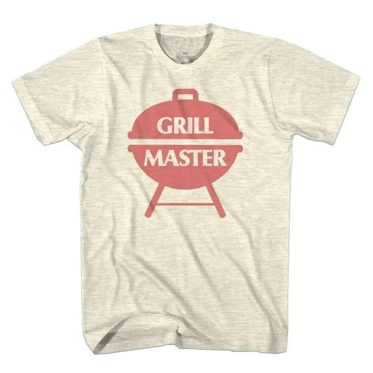 Men's Rex Distributor Inc. Grill Master Father's Day short sleeve graphic T-shirt, featuring a barbecue-themed design.