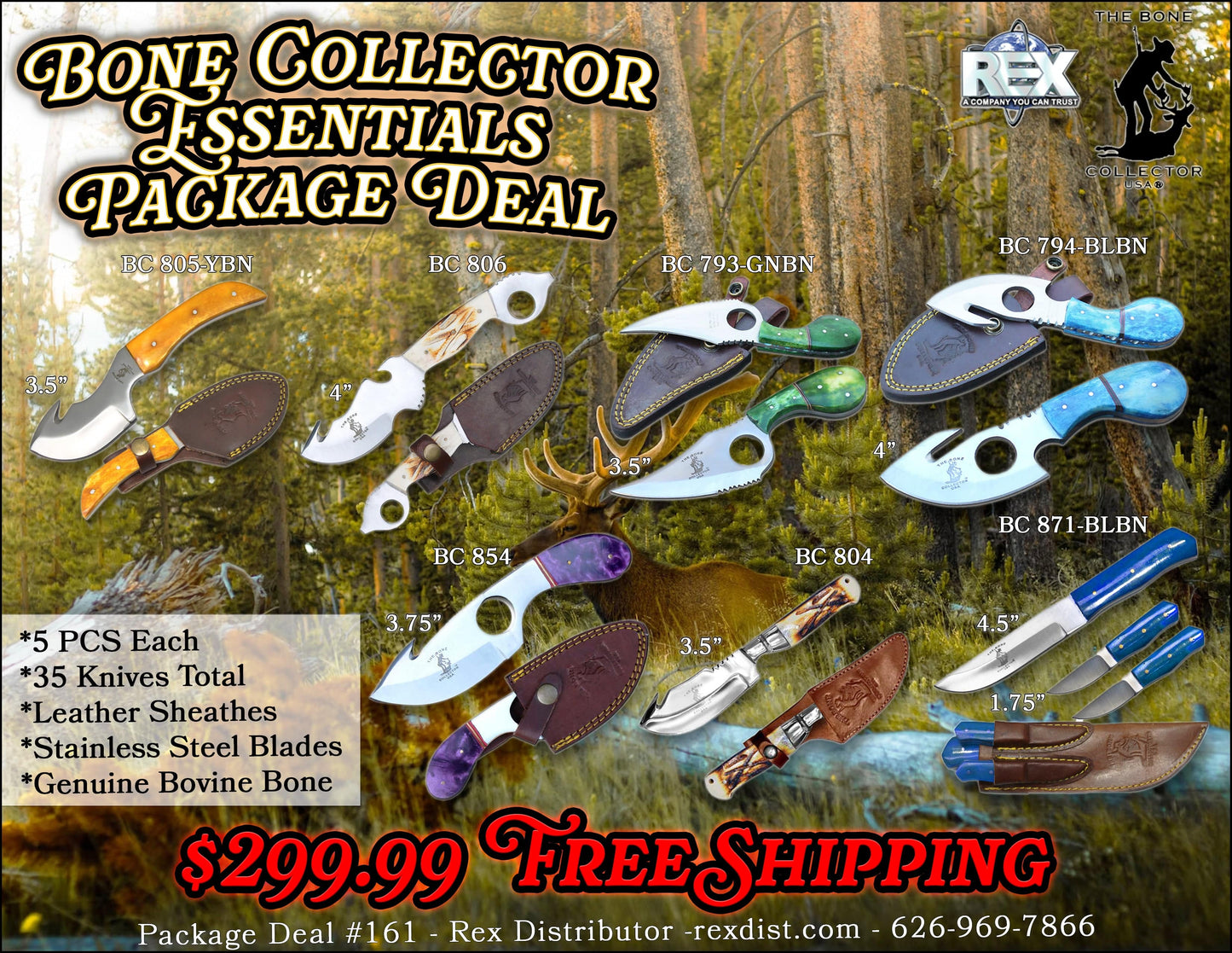 Package Deal #161 35 PCS Bone Collector Essentials Package Deal - Free Shipping - Rex Distributor, Inc. Wholesale Licensed Products and T-shirts, Sporting goods,
