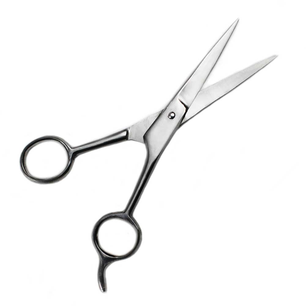 Rex Distributor RI 532-B 5.5-inch ice-tempered silver barber scissors, professional grooming shears with sharp blades.
