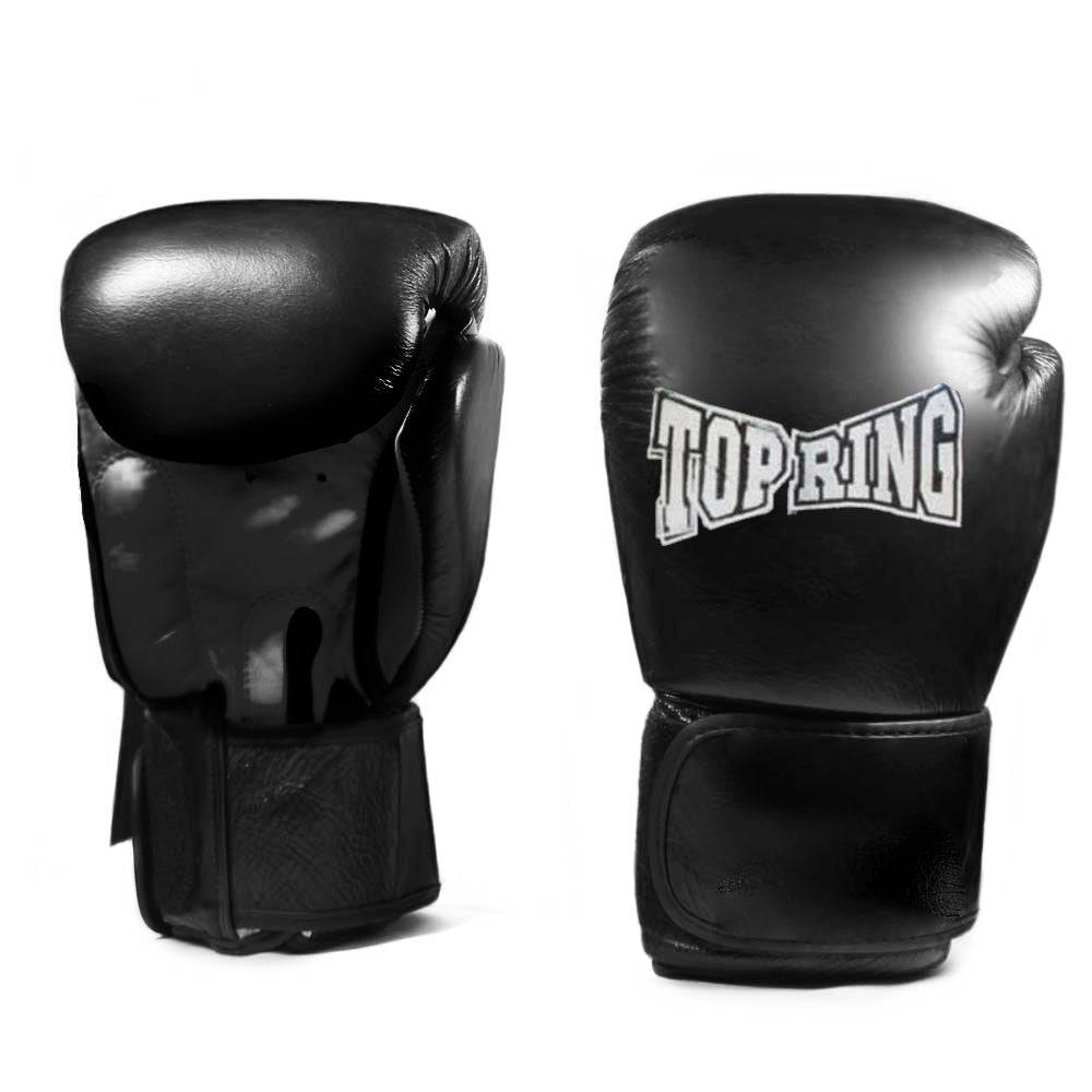 TR 401-12BK Black 12 oz Leather Boxing Gloves with Wrist Support - Rex Distributor, Inc. Wholesale Licensed Products and T-shirts, Sporting goods,