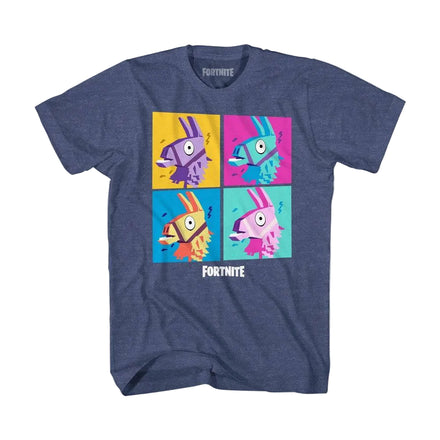 Boy's Youth Blue Heather Fortnite Loot Llama Graphic Tee T-Shirt - Rex Distributor, Inc. Wholesale Licensed Products and T-shirts, Sporting goods,