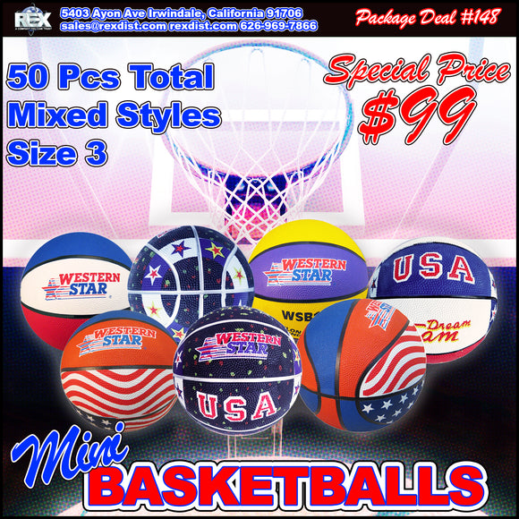 PKG DEAL #148 - 50 PCS Mini Basketball Package Deal