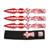 TK 016-365RD 6.5" Red Dragon Print Throwing Knife Set with Nylon Sheath