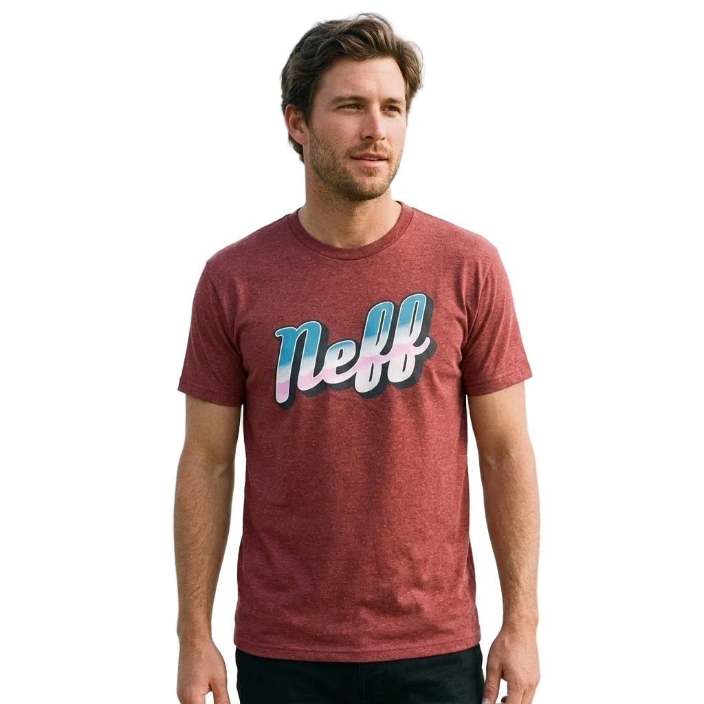 Men's Neff Logo Graphic Tee Red Heather T-Shirt
