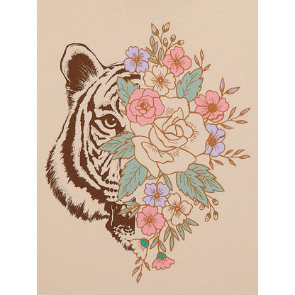 Girls Wonder Nation Cropped Tiger Eye Short Sleeve Graphic T-Shirt