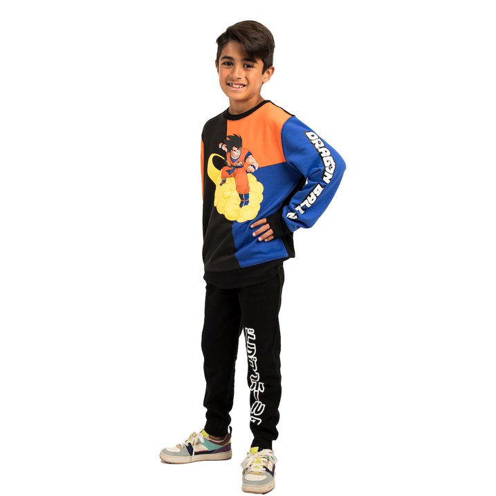 Dragon Ball Z Goku and Title Logo Oversized Graphic Youth Sweatshirt and Joggers 2-Piece Set