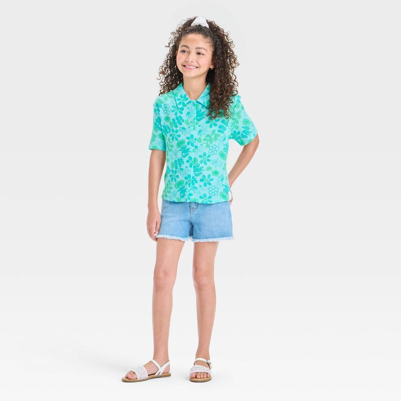 Girls' Bluey Cabana Top - Teal Blue